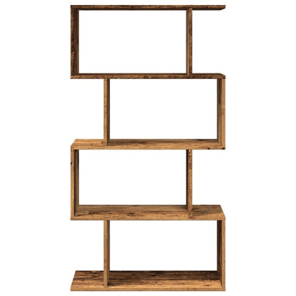 vidaXL Room Divider Bookcase 4-Tier Old Wood 70x24x129 cm Engineered Wood 5