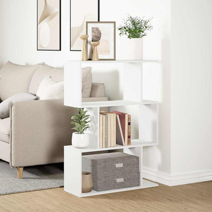 vidaXL Room Divider Bookcase 3-Tier White 70x24x97 cm Engineered Wood 4