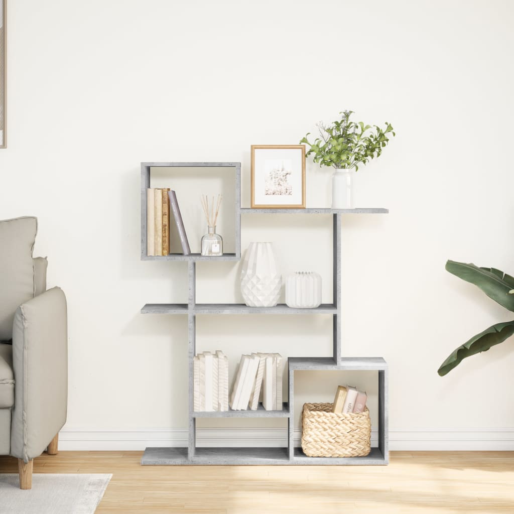 vidaXL Room Divider Bookcase Concrete Grey 92x29x112 cm Engineered Wood 3