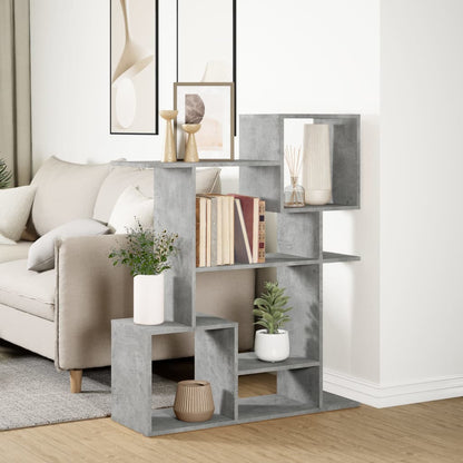 vidaXL Room Divider Bookcase Concrete Grey 92x29x112 cm Engineered Wood 4