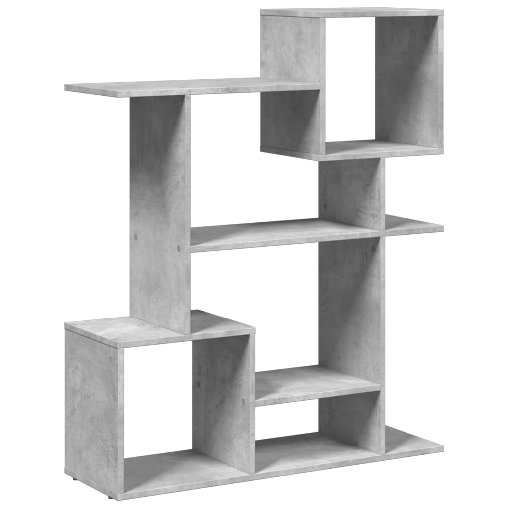 vidaXL Room Divider Bookcase Concrete Grey 92x29x112 cm Engineered Wood 6