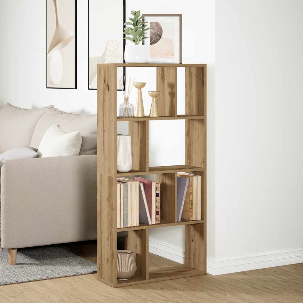 vidaXL Bookcase Artisian Oak 60x20x120,5 cm Engineered Wood 3