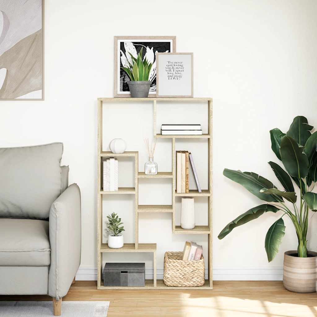 vidaXL Bookcase Sonoma Oak 72x20x120,5 cm Engineered Wood 3