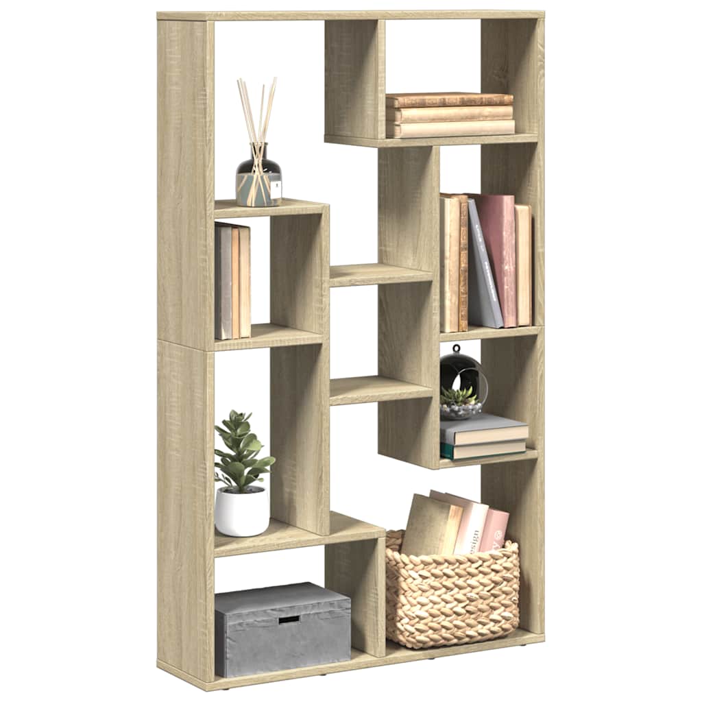 vidaXL Bookcase Sonoma Oak 72x20x120,5 cm Engineered Wood 1