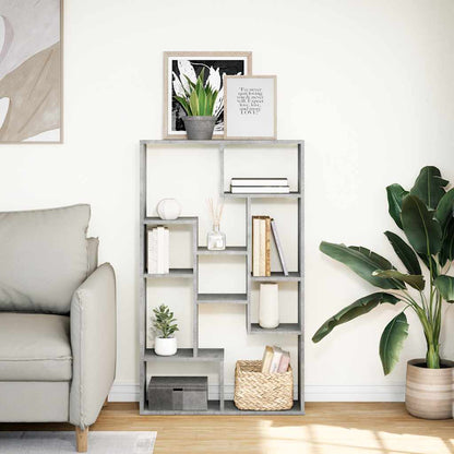 vidaXL Bookcase Concrete Grey 72x20x120,5 cm Engineered Wood 3