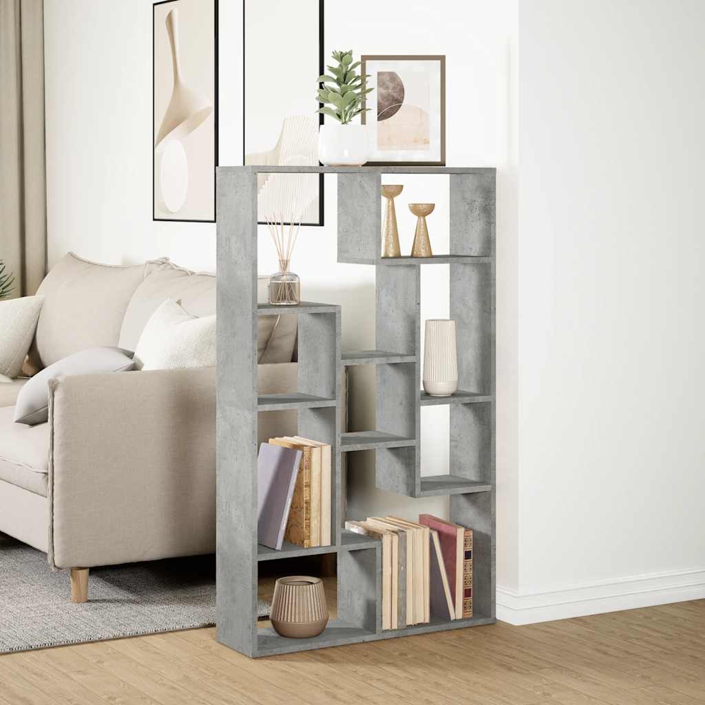 vidaXL Bookcase Concrete Grey 72x20x120,5 cm Engineered Wood 4