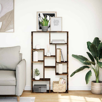 vidaXL Bookcase Smoked Oak 72x20x120,5 cm Engineered Wood 3