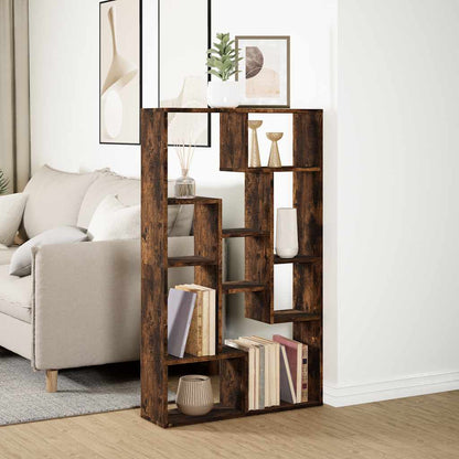 vidaXL Bookcase Smoked Oak 72x20x120,5 cm Engineered Wood 4
