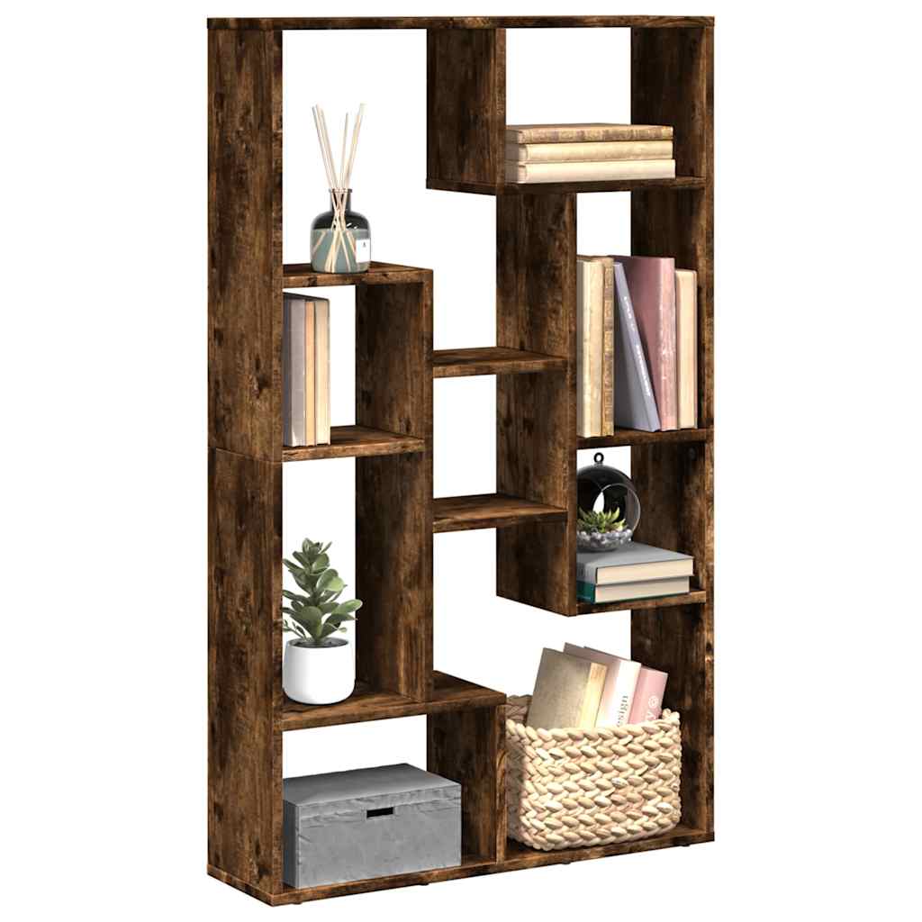 vidaXL Bookcase Smoked Oak 72x20x120,5 cm Engineered Wood 1