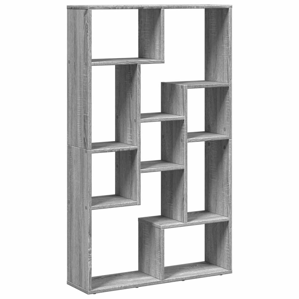 vidaXL Bookcase Grey Sonoma 72x20x120,5 cm Engineered Wood 6