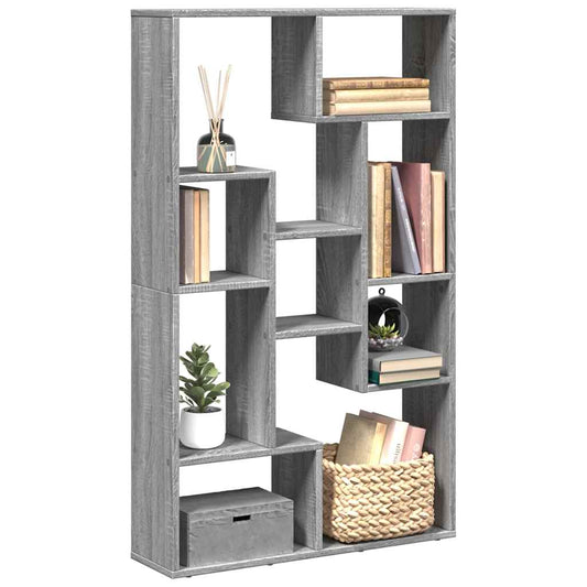 vidaXL Bookcase Grey Sonoma 72x20x120,5 cm Engineered Wood 1