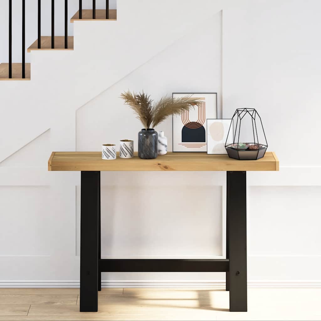 vidaXL Console Table NOAIN A-Shaped Legs 120x30x75 cm Solid Wood Pine 2