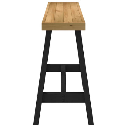 vidaXL Console Table NOAIN A-Shaped Legs 120x30x75 cm Solid Wood Pine 4