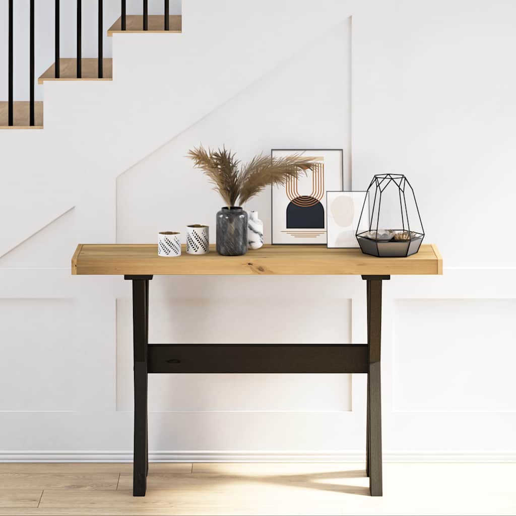 vidaXL Console Table NOAIN X-Shaped Legs 120x30x75 cm Solid Wood Pine 2