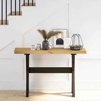 vidaXL Console Table NOAIN X-Shaped Legs 120x30x75 cm Solid Wood Pine 2