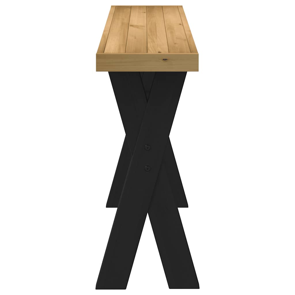 vidaXL Console Table NOAIN X-Shaped Legs 120x30x75 cm Solid Wood Pine 4