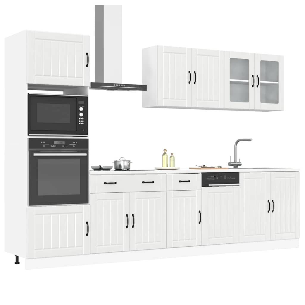 7 Piece Kitchen Cabinet Set "Kalmar" Engineered Wood High gloss white