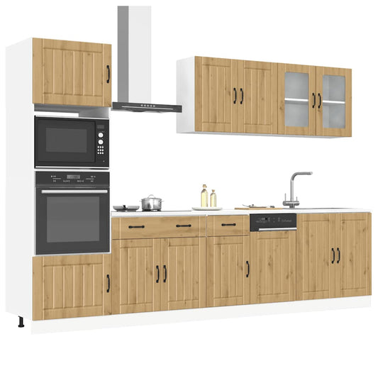 7 Piece Kitchen Cabinet Set "Kalmar" Engineered Wood Artisan oak