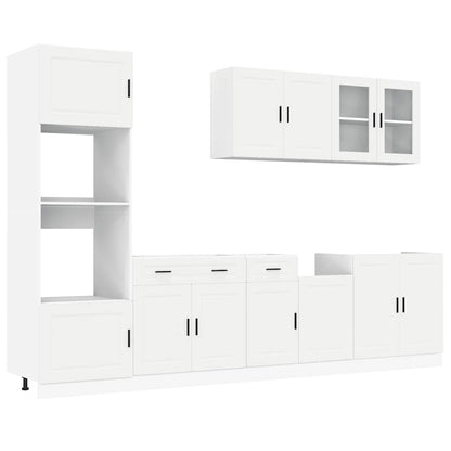 7 Piece Kitchen Cabinet Set "Porto" Engineered Wood White