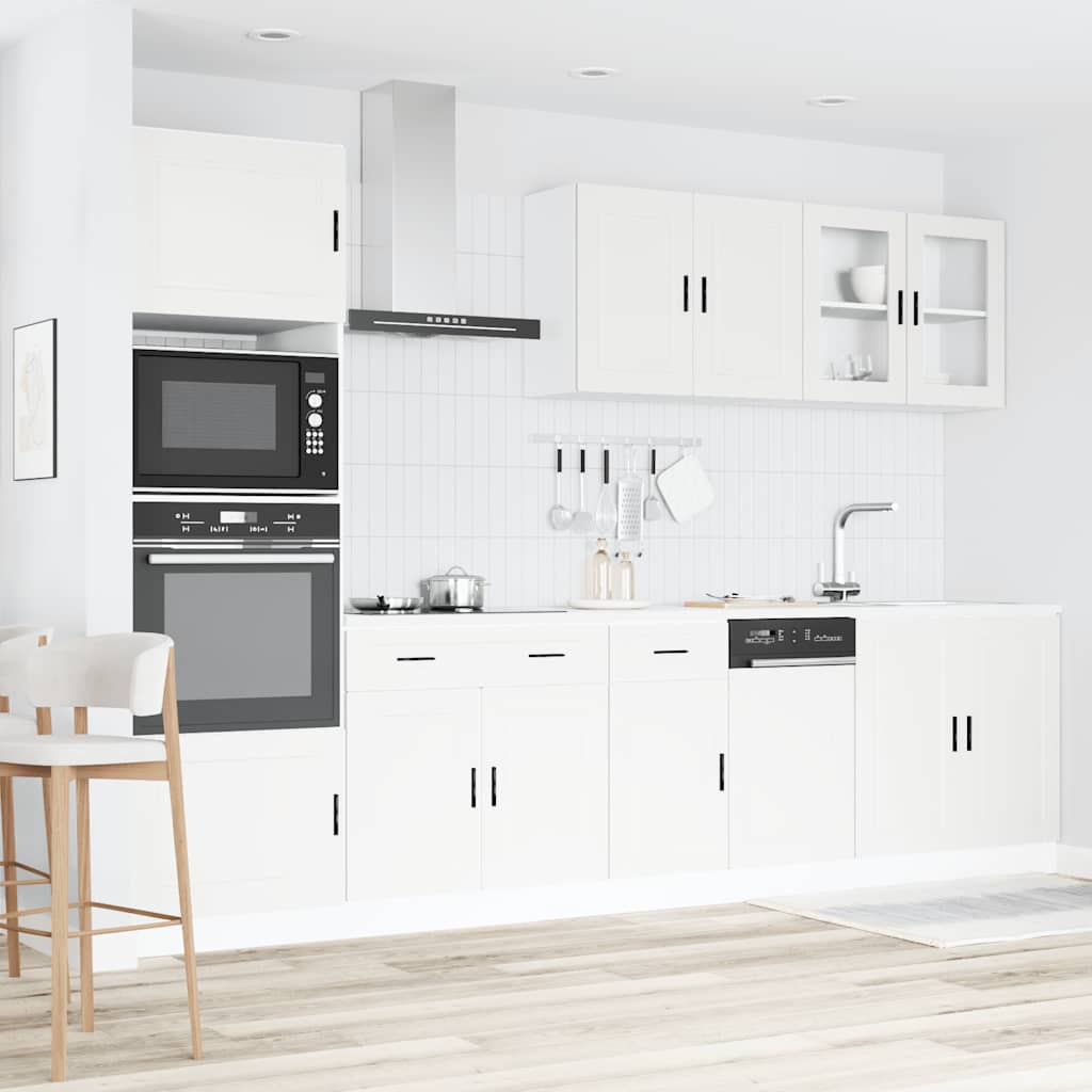 7 Piece Kitchen Cabinet Set "Porto" Engineered Wood White