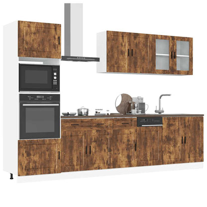 7 Piece Kitchen Cabinet Set "Porto" Engineered Wood Smoked oak