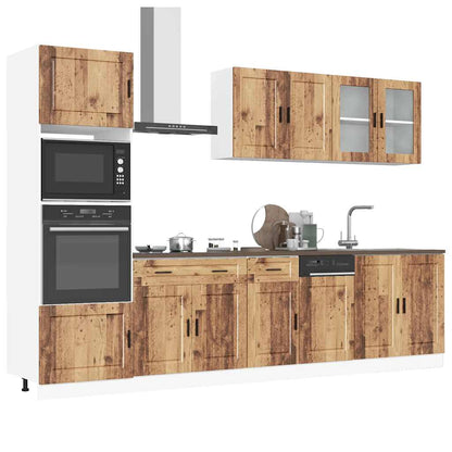 7 Piece Kitchen Cabinet Set "Porto" Engineered Wood Old wood
