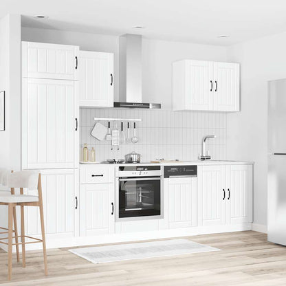 7 Piece Kitchen Cabinet Set "Lucca" Engineered Wood High gloss white