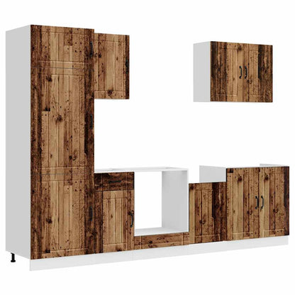 7 Piece Kitchen Cabinet Set "Lucca" Engineered Wood Old wood