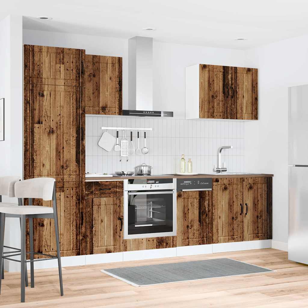 7 Piece Kitchen Cabinet Set "Lucca" Engineered Wood Old wood