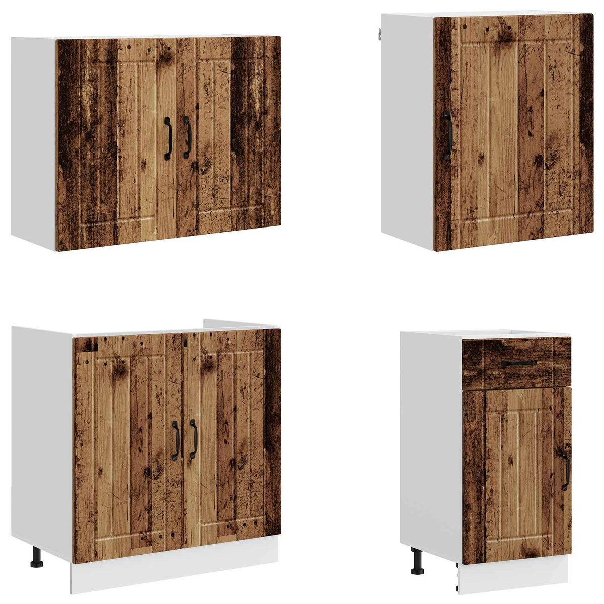 7 Piece Kitchen Cabinet Set "Lucca" Engineered Wood Old wood