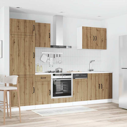 7 Piece Kitchen Cabinet Set "Lucca" Engineered Wood Artisan oak
