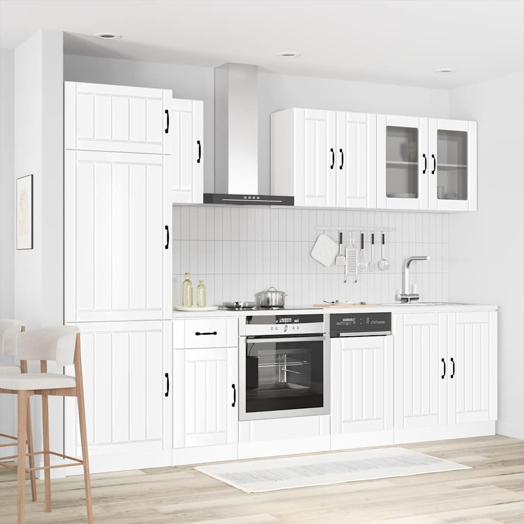 8 Piece Kitchen Cabinet Set "Lucca" Engineered Wood High gloss white
