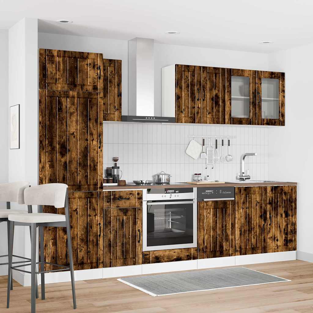 8 Piece Kitchen Cabinet Set "Lucca" Engineered Wood Smoked oak