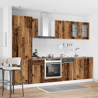 8 Piece Kitchen Cabinet Set "Lucca" Engineered Wood Old wood