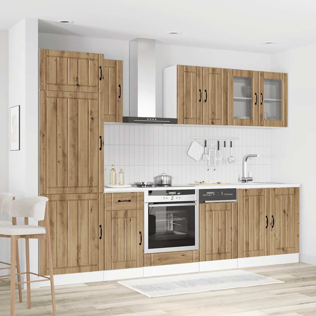 8 Piece Kitchen Cabinet Set "Lucca" Engineered Wood Artisan oak