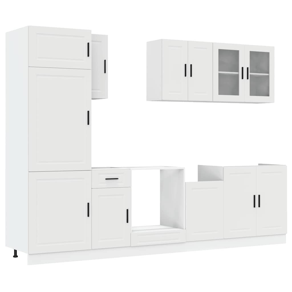 8 Piece Kitchen Cabinet Set "Porto" Engineered Wood White