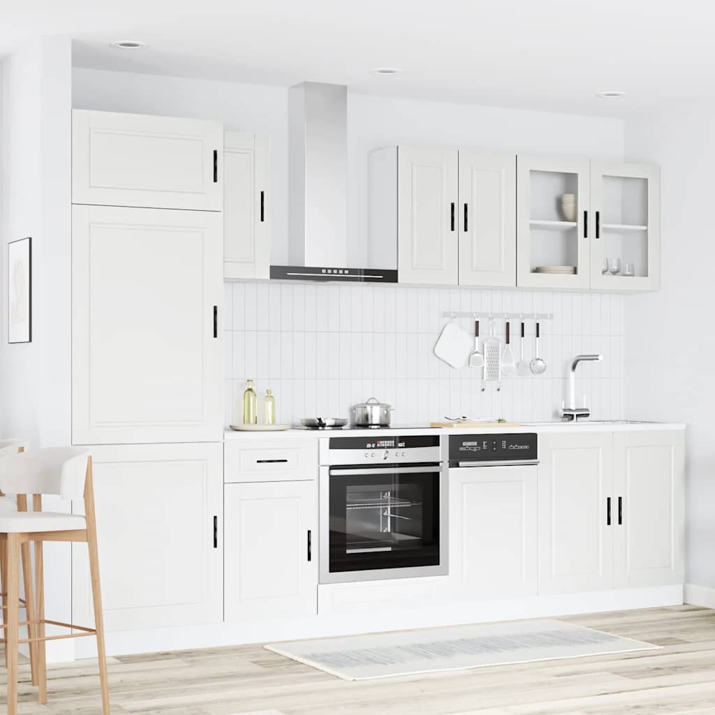 8 Piece Kitchen Cabinet Set "Porto" Engineered Wood White