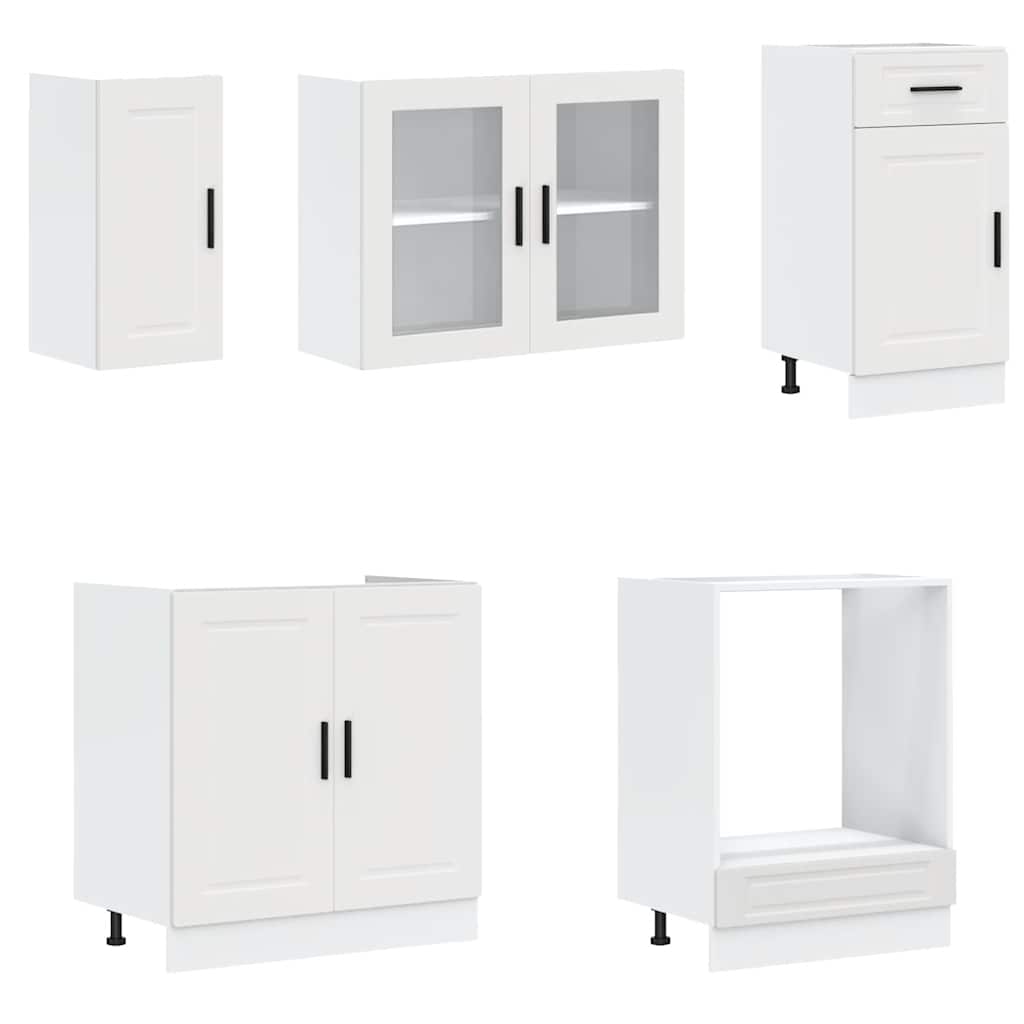 8 Piece Kitchen Cabinet Set "Porto" Engineered Wood White