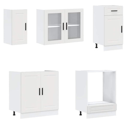 8 Piece Kitchen Cabinet Set "Porto" Engineered Wood White