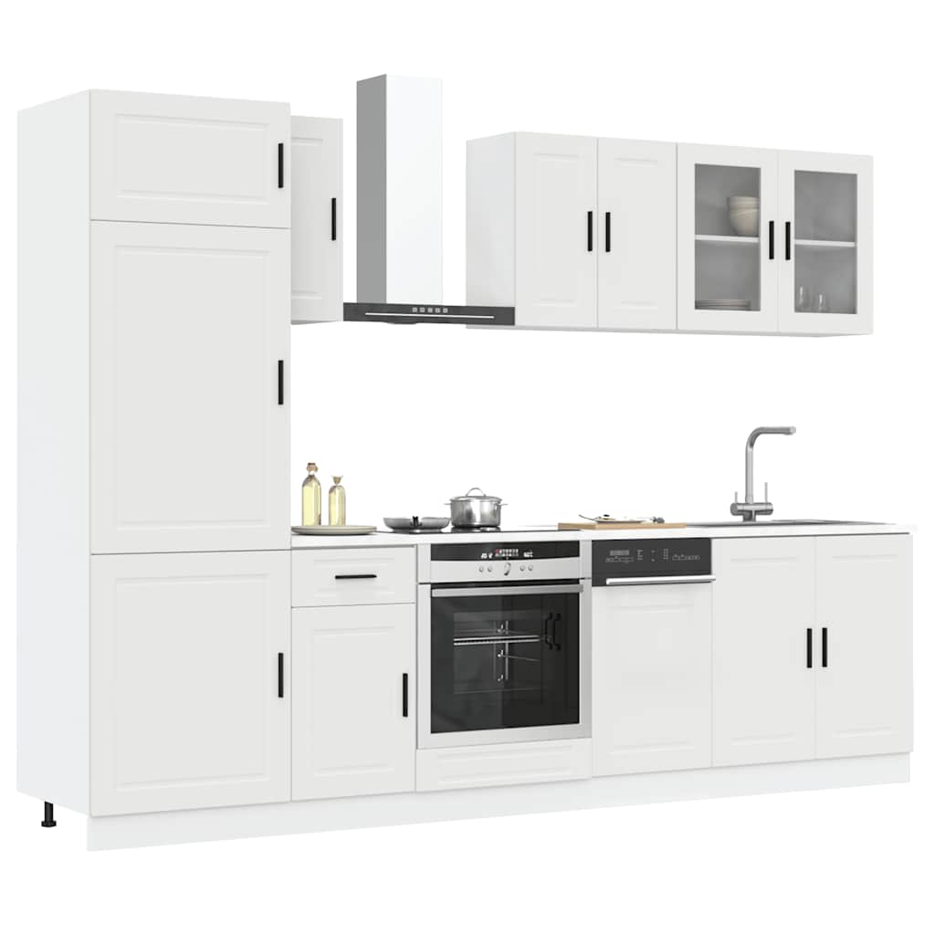 8 Piece Kitchen Cabinet Set "Porto" Engineered Wood White
