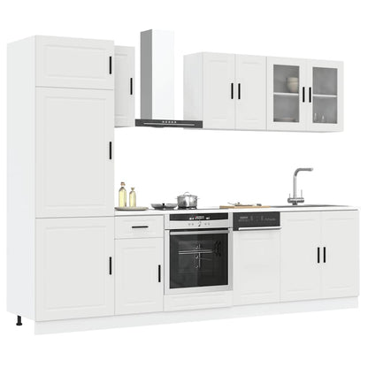 8 Piece Kitchen Cabinet Set "Porto" Engineered Wood White