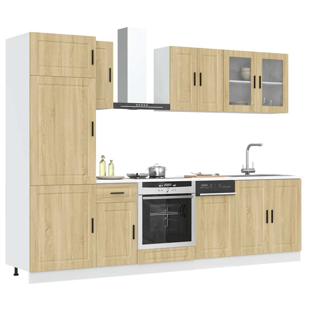 8 Piece Kitchen Cabinet Set "Porto" Engineered Wood Sonoma oak