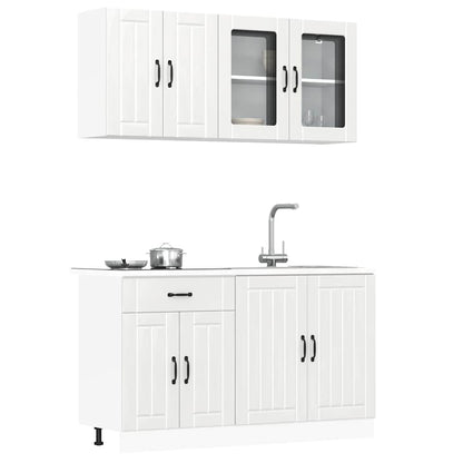 4 Piece Kitchen Cabinet Set "Lucca" Engineered Wood High gloss white