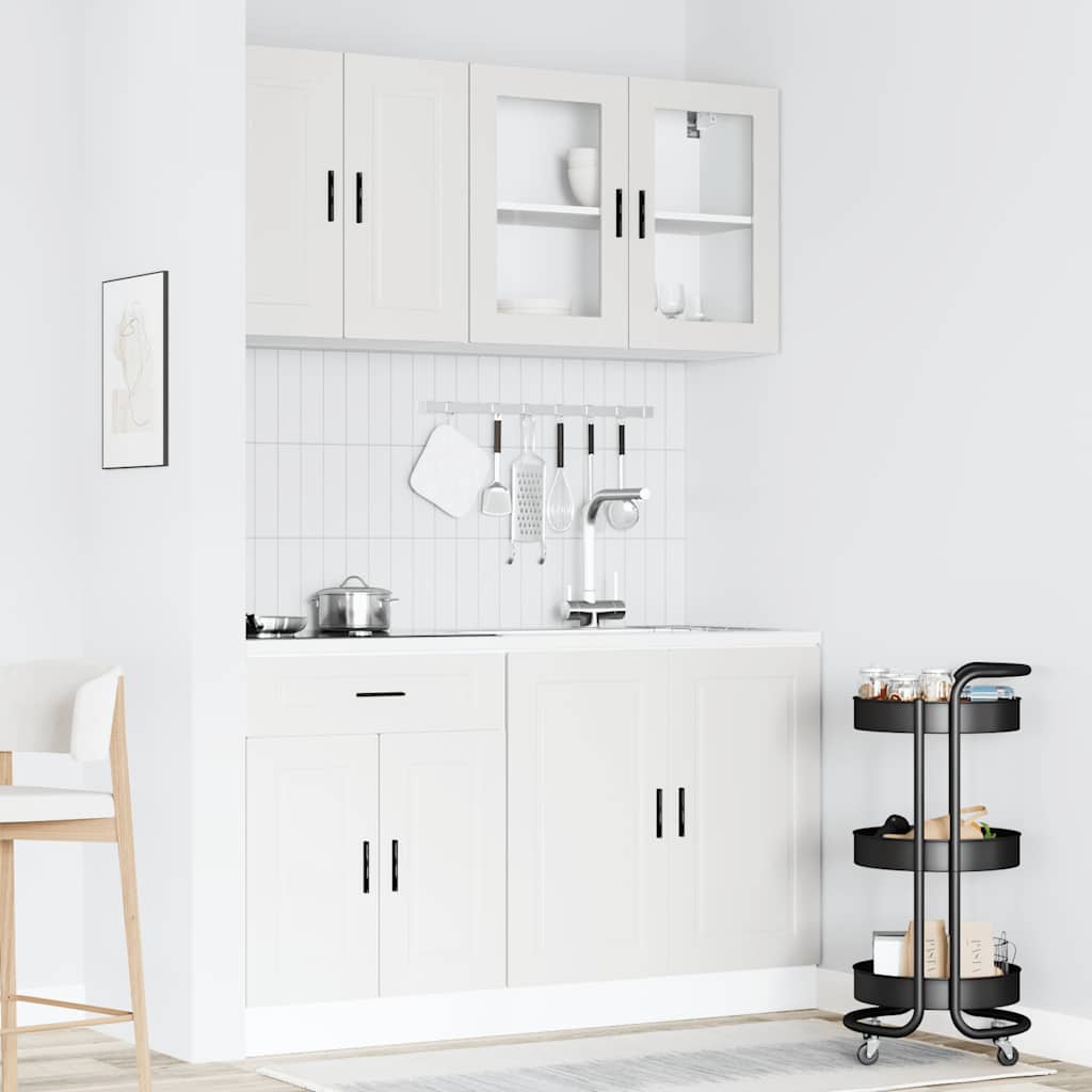 4 Piece Kitchen Cabinet Set "Porto" Engineered Wood White