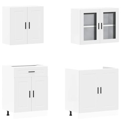 4 Piece Kitchen Cabinet Set "Porto" Engineered Wood White