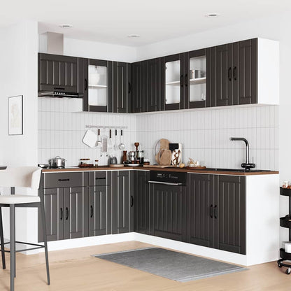 11 Piece Kitchen Cabinet Set "Lucca" Engineered Wood Black