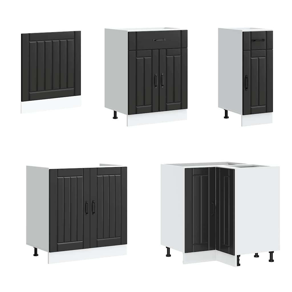 11 Piece Kitchen Cabinet Set "Lucca" Engineered Wood Black