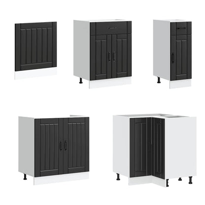 11 Piece Kitchen Cabinet Set "Lucca" Engineered Wood Black