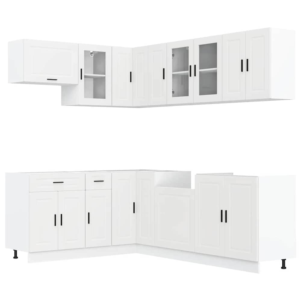 11 Piece Kitchen Cabinet Set "Porto" Engineered Wood White