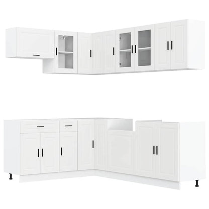 11 Piece Kitchen Cabinet Set "Porto" Engineered Wood White